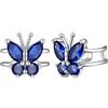 FindChic Orecchini donna argento 925 con farfalla orecchini argento clip earcuff orecchini senza buco orecchini farfalla con pietra blu zaffiro settembre regalo per donna mamma amica