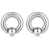 Gualiy 2 Pezzo Dilatatori Lobo Orecchini, Dilatatori Tunnel Acciaio inossidabile Anello da 10 mm con Sfera Plug Orecchio, Argento