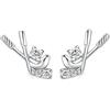 Gualiy Orecchini Zirconi Donna, Orecchini in Argento 925 Donna Bastone da Hockey con Zircone Orecchino