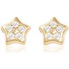 Monde Petit Orecchini per bambini stella 3.5 mm - oro giallo 18K (750) - Scatola Regalo - Certificato di garanzia