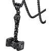 FaithHeart Collana da uomo con talismano vichingo a forma di martello di Thor, stile vintage, con ciondolo a forma di Mjolnir norreno, con robusta catena di grano, gioielli in acciaio inossidabile