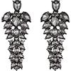 EVER FAITH Orecchini pendenti con cristalli di strass per donna, grigio