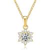 PAKORIO Collana fiocco di neve moissanite elegante e delicata donna, 0,5ct VVS1, Minimalista placcata oro 14K, Ipoallergenica, Catena 40-45cm, Anti-ossidazione(Trasparente)