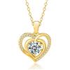PAKORIO Collana doppio cuore moissanite placcata oro 14K, 0,5ct/1ct VVS1, ipoallergenica, catena regolabile, anti-ossidazione, regalo donna(Trasparente,0.5CT)