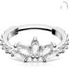 OUFER Lotus Helix Piercing 16G Argento Daith Ring Acciaio Chirurgico 316L 12mm Orecchini a Cerchio per Cartilagine Piercing Septum CZ Trasparente Anello per Conch Hoop per donna 8 10 12 mm