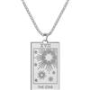 GZHENGZG Collane da uomo e gioielli da donna La Stella Tarocchi Carte Collana Ciondolo Amuleto Donna Gioielli Arcani Maggiori Tarocchi Regalo Festa regalo