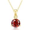 PAKORIO Collana pendente solitaria moissanite rotonda classica elegante donna, 1ct/2ct VVS1, placcata oro 14K, ipoallergenica, catena regolabile 40-45cm, anti-ossidazione, regalo(Rubino,1ct)