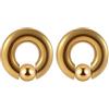 Gualiy 2 Pezzo Dilatatore Lobo Acciaio inossidabile, Tunnel Dilatatore Anello da 8 mm con Sfera Dilatatori Orecchio Donna, Oro