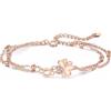 Belons Bracciale da donna in argento sterling 925, con zirconi, quadrifoglio, per ragazze, per bambini, colore: argento/oro rosa, 11 cm, Argento sterling Argento sterling zirconi, Zirconia cubica