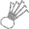 Perfeclan Braccialetto a Mano Scheletro Punk Fatto a Mano Moda Gotica Decorazione di Halloween esagerata con Anelli Catena di Gioielli Braccialetti Scheletro