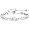 FANCIME Bracciale tennis con diamante, pietra del mese di aprile, in argento sterling con maglie regolabili da 9x7 mm - Gioielli di alta gamma - Regali di compleanno per donne, mamme, mogli e lei.