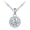 MICSAVI Collana con Zircon da Donna in Argento 925, Ciondolo Pietra a Taglio rotondi/a forma di cuore/a forma di fiore/ovali/a goccia/quadrati con Catena 45cm