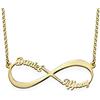 MyNameNecklace MYKA - Collana Infinito in Argento 925 Placcato Oro 18K personalizzabile con 2 nomi, regalo per fidanzata, amica o mamma
