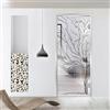 Aqua Roy The Shower Porta interna in vetro con cerniera, modello albero, vetro di sicurezza trasparente da 8 mm, decorazione nera, cornice a L, adatta per apertura 80 x 198 cm