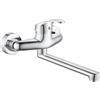 Bevankly Rubinetto da cucina, montaggio a parete, girevole a 360°, miscelatore da cucina, miscelatore monocomando per tubo girevole da 230 mm, acqua calda e fredda, montaggio a parete, cromato