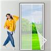 AMZERO Zanzariera Magnetica per Porte Finestre 91 x 218 cm Aggiornamento Stile in Fine Rete Spessa Tenda Rete Zanzariera per Porte Finestre Scorrevole Balcone, Bianco