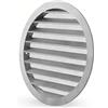 Arieggiare Griglia di Ventilazione Circolare in Alluminio grigia con Rete di protezione per la mandata e ripresa Aria esterna - diametro 100mm