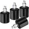 QUARKZMAN 4Pcs Rullo Guida per Cancello Scorrevole, 2 Rulli in Nylon Assieme di Supporto per Cancello, Guida Universale a Cuscinetti Sigillati per Porte Scorrevoli, Nero