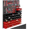 tectake® Scaffale plastica porta minuteria, portaminuteria da parete con 56 cassette, organizer viti e utensili, scaffale garage portautensili officina, parete attrezzata garage - 4 Pannelli