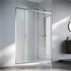 SIRHONA Box doccia scorrevole 160 x 185 cm Parete doccia trasparente scorrevole vetro sicurezza 5mm, facile da pulire, bianco argento