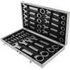 AUXSL Set di 22 chiavi combinate fisse, 6 - 32 mm, con valigetta per attrezzi, set di chiavi fisse portatili, con valigetta per officina, fai da te