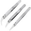 Bestgle Set di 3 pinzette in ceramica, set di pinzette antistatiche di precisione - Slivier