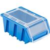 botle 20 scatole impilabili in plastica, impilabili, con coperchio, 100 x 155 x 70 mm, blu