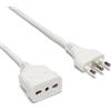 Velamp Prolunga elettrica da 10 metri - Spina grande (16A) e presa bipasso grande/piccola da (10A/16A) - Ideale per collegare gli apparati domestici - Colore bianco