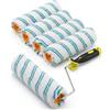 QWORK® 6 Pezzi Rullo per Pittura Set, 23x5cm Rulli Dipingere Ricambio con 1 Manico, per Pareti, Soffitti e Facciate