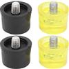 Qalvona Set 2 Testine di Ricambio in Gomma per Martello, Diametro 40mm, Giallo Nero - Testine Morbide Protettive, Resistenti agli Urti, Facili da Montare con Vite M10x1 (Φ40mm)
