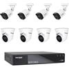 VulTech Security Kit DVR 8 Canali 4 Telecamere Bullet 4 Telecamere Dome 5Mpx
