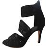 Generico Sandali Estate Ciabatte Estive Sandali Outdoor Donna primavera estate pizzo tacco tacco fine maglia strass paillettes tinta unita sandali di grandi dimensioni stivali tacchi alti (Black, 42)