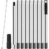 Woobroo Asta di prolunga per rullo di vernice, 3,6 m, 10 sezioni, in acciaio inox, asta telescopica con adattatore conico per soffitti alti, pittura, pareti, levigatura, pulizia delle grondaie