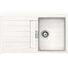 SCHOCK | Lavello Cucina Signus D100 1 Vasca con Gocciolatoio, Vasca Reversibile, Materiale Cristadur®, Bianco Puro, 860x500mm