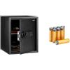 Amazon Basics Cassaforte elettronica in acciaio con serratura digitale programmabile, per gioielli, denaro e oggetti di valore, 43 l, 35 x 33 x 42 cm + Amazon basics confezione da 8 AA