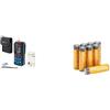 Bosch Professional Metro Laser Distanziometro Laser GLM 50-27 C (campo di misura: fino a 50m, robusto, IP65, trasferimento dati tramite Bluetooth, 2 batterie AA + Amazon basics confezione da 8 AA