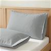 ECOMMERC3 | Federa per cuscino 45 x 70 cm Pack 2 100% cotone - Federa per cuscino, colore blu piombo, morbidezza e freschezza per un riposo traspirante, ipoallergenico e durevole