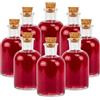 Relaxdays Set 8 bottiglie in vetro 150 ml con tappi in sughero, trasparente | Trasparenti per olio, aceto, spezie, liquori, fai-da-te