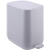 Relaxdays Cestino, 7 litri, chiusura soft, secchio interno estraibile, plastica opaca, pedale slim, grigio scuro