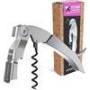 Koala Cavatappi professionale a due tempi KOALA TITAN - Acciaio inossidabile, doppia leva brevettata, apribottiglie sommelier resistente ed ergonomico, finitura in acciaio
