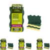 martini SPA - Home Utility - Spugne doppia azione in cellulosa e fibra disincrostante, fibra verde, cellulosa naturale, 11.5x7.5x1.5cm, 54g, 3 unità (Confezione da 4)