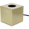 Xanlite, Lampada da tavolo a cubo in metallo color ottone, attacco E27, design elegante e minimalista, illuminazione pratica e durevole per interni