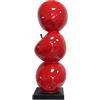 GILDE Scultura Apple in resina e marmo - lucido - rosso - altezza 110 cm x diametro 36 cm - mele decorative