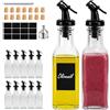 Relaxdays Set 12 bottiglie olio 150 ml con beccuccio per aceto, trasparente | Olio, etichette, tappi sughero, vetro