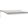 vidaXL Tenda da sole retrattile grigio chiaro e bianco, 500 x 300 cm, da giardino e terrazza, tenda da sole retrattile moderna colorata, parasole regolabile, tenda da esterno, resistente alle