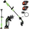 Kouamor Motocoltivatore elettrico senza fili 21 V, mini coltivatore da giardino con batteria al litio, profondità di aratura 10 cm, autonomia 30 min, ideale per orto, frutteto e prato (2 batterie 1