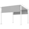 Outsunny Copertura per Pergola Gazebo da 3x3 m, Telo per Gazebo in Poliestere 180g/㎡ con Tasche e Cinghie per Aste, UV30+, Solo Copertura, 488x122 cm, Grigio Chiaro