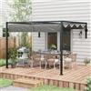 DecHome - Pergola 3x4 mt, in Acciaio e Poliestere, Grigio