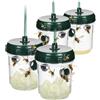 com-four® 4 trappole per vespe senza uccisione - soluzione naturale per esterni - protezione da appoggiare o appendere - effetto 360° (04 pezzi - verde 13 cm)