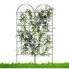 HOMASIS Traliccio per Rampicanti di 2 Pezzi, Pannelli Decorativi per Recinzione da Giardino in Metallo, Graticcio per Piante Rampicanti, Grigliato Divisorio Decorativo, 50x220 cm, Nero
